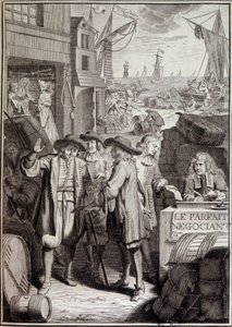 La perfetta negoziazione (conclusione di un mercato in un porto nel XVIII secolo) - frontespizio di un