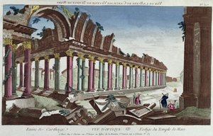 I resti del Tempio di Marte tra le rovine di Cartagine da French School