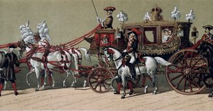 Il corteo reale al matrimonio del re Alfonso XII di Spagna e Maria Cristina di Teschen nel 1879 da French School