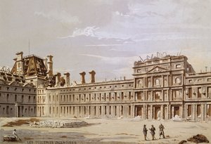 Le rovine delle Tuileries da French School