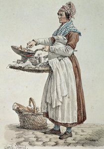 Il venditore di salsicce, stampa, Francia da French School