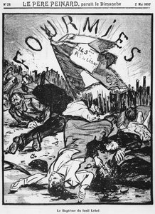 La sparatoria di Fourmies, illustrazione da Le Pere Peinard, 2 maggio 1897