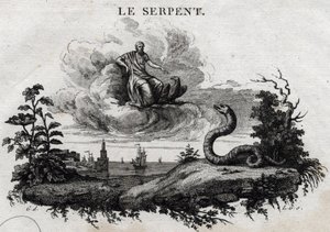 Il serpente. Favola di Esopo. Scritta da Guillaume Montfort e incisa da Beauble nel 1801. da French School