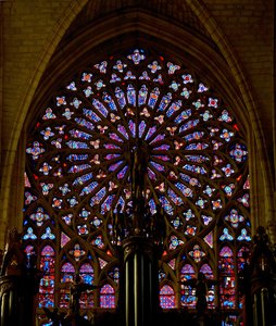 Il rosone sud della Cattedrale di Saint Gatien, Tours da French School