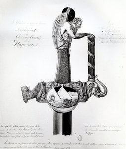 La spada posseduta da Francesco I di Francia, Carlo V, Sacro Romano Imperatore, e Napoleone Bonaparte con motivo rappresentante la campagna di Napoleone in Egitto da French School