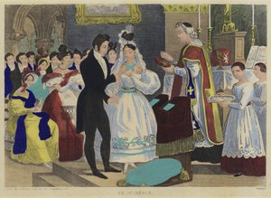 Il matrimonio (litografia a colori) da French School