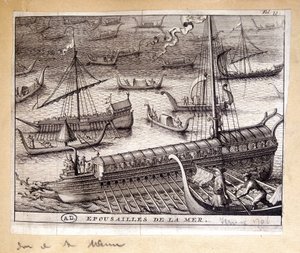 Le mogli del Doge di Venezia con il mare nel 1706 da French School