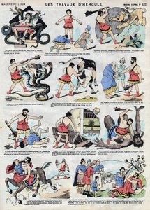 Le fatiche di Ercole (Eracle). Nella mitologia romana e greca, Ercole è un eroe: ancora bambino strangola due serpenti a mani nude nel suo letto e mette la sua forza al servizio degli sfortunati, abbatte il leone di Nemea con la sua clava, uccide l