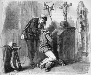Il giovane Re Enrico III (1574-1589) e uno dei suoi favoriti. Incisione in “La storia della prostituzione e della depravazione tra tutti i popoli del mondo dall