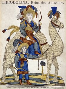 Teodolina, Regina delle Amazzoni. Immagine di Epinal da French School