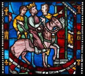 Teodosio Arriva a Efeso, da una Scena della Leggenda dei Sette Dormienti di Efeso, c. 1200-10