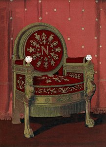 Trono di Napoleone I Bonaparte (1769-1821) Palais de Fontainebleau, illustrazione dal Dictionnaire de l