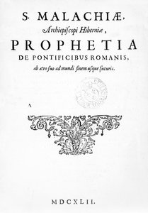 Pagina del titolo per Prophecy of the Popes, pubblicata nel 1662 da French School