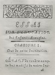 Pagina del titolo per il primo capitolo di Essai sur l