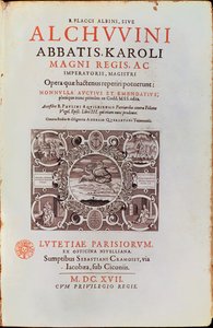 Pagina del Titolo da Abbatis Karoli Magni Regis di Alcuino, pubblicato nel 1617