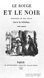 Pagina del titolo della prima edizione di Il rosso e il nero di Stendhal (1783-1842) pubblicato nel 1831