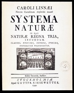 Pagina del titolo "Systema naturae" di Linné