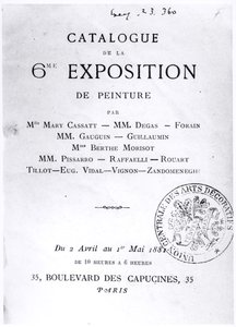 Pagina del titolo per il catalogo della 6ª Esposizione Impressionista, 1881 da French School