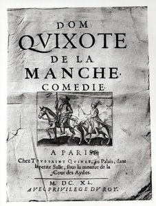 Pagina del titolo da Dom Quixote de La Manche Comedie di Guerin de Bouscal, 1640 da French School