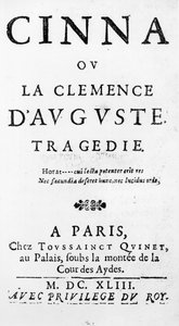 Frontespizio di Cinna ou la Clemence d