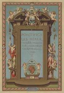 Frontespizio del Messale Pontificio (cromolitografia) da French School