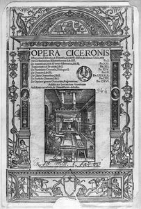 Pagina del titolo di Opera Ciceronis, pubblicata nel 1520 da French School