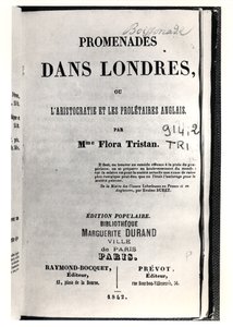 Frontespizio di Promenades dans Londres di Flora Tristan, pubblicato a Parigi da Raymond-Bocquet et Prevot, 1842 da French School
