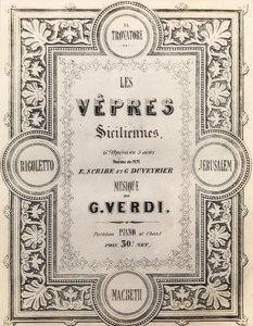 Pagina del titolo della partitura I Vespri Siciliani