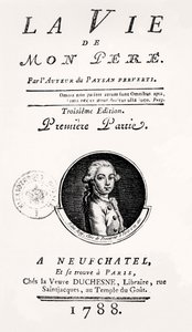 Pagina del titolo di "La Vie de Mon Pere", 1788 da French School