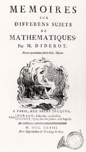 Pagina del titolo di "Mémoires sur différens sujets de mathématiques", 1748