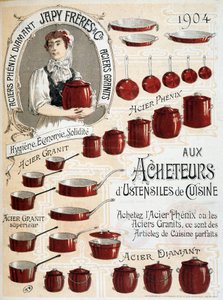 Ai compratori di utensili da cucina. Acquistate Phenix Steel o Granite Steel, sono articoli da cucina perfetti - Etichetta pubblicitaria