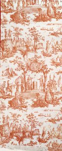 Toile de Jouy, che illustra la Festa della Federazione il 14 luglio 1790 al Champs de Mars da French School