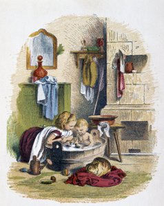 Toilette in "Schnik, schnak, trifles for the little ones", giochi per bambini. ed. London- Georges Ronthedge and sons. New York, The broad way Ludgate n.d. c. 1890.