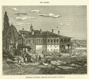 Tomba di Ali-Pacha, in un cortile del palazzo di Janina (incisione)