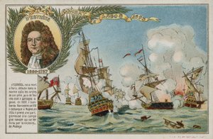 Carta commerciale con immagine della Battaglia di Lagos da French School
