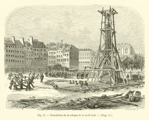 Traslazione della colonna il 21 aprile 1858 da French School