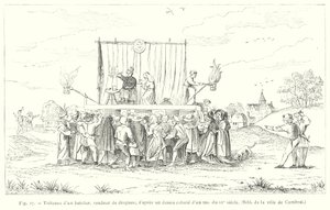 Treteaux di un barcaiolo, venditore di droghe, da un disegno colorato di un manoscritto del XV secolo da French School