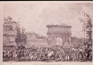 Ingresso trionfale delle truppe francesi sotto Napoleone Bonaparte a Milano, 15 maggio