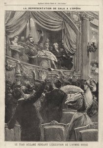 Lo zar Nicola II di Russia acclamato dal pubblico durante l