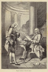 Turgot riceve la sua lettera di licenziamento (incisione) da French School