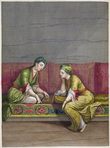 Ragazze turche che giocano a Mangala, XVIII secolo da French School