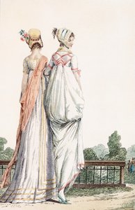 Due signore in abiti da passeggio, 1796 da French School
