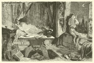Tycho Brahe misura la distanza che separa le stelle (incisione) da French School