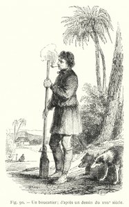 Un bucaniere; secondo un disegno del XVII secolo da French School