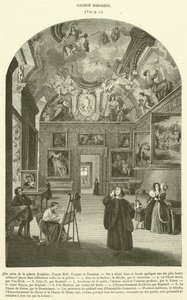 Un salone della galleria Borghese da French School