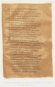Una pagina del manoscritto di Oxford della Chanson de Roland da French School