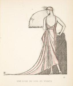 Un abito da sera di Worth, da una collezione di tavole di moda