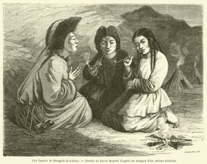 Una famiglia di Mongoli Khalkha (incisione)