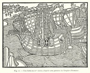 Una flotta nel XV secolo; da un