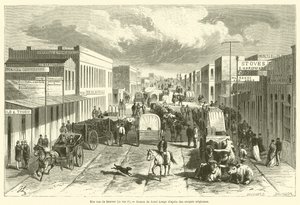 Una strada di Denver, la rue F (incisione) da French School